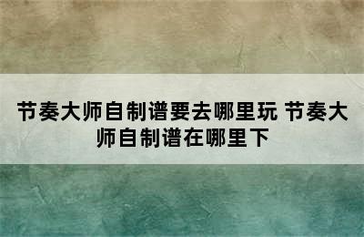 节奏大师自制谱要去哪里玩 节奏大师自制谱在哪里下